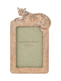Widdop brown wood effect cheetah photo frame for 4x6 photos (British brand)
