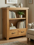 Windward Home Sorrel low wide bookcase 90cm, UK version