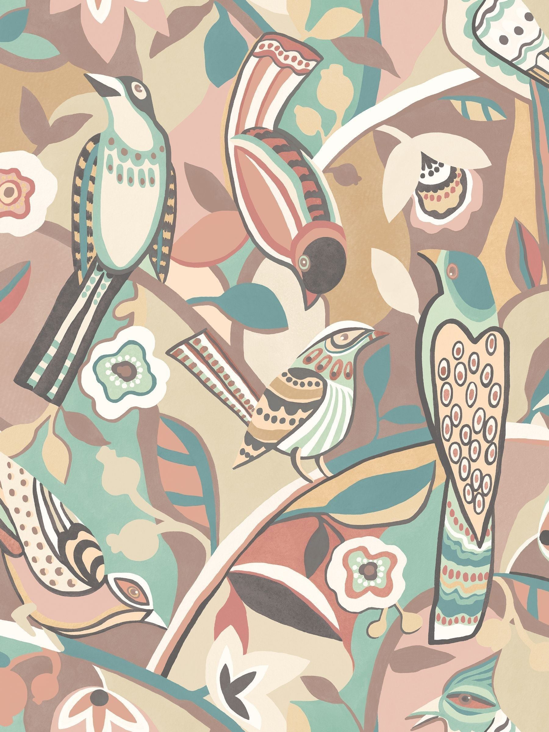 Ohpopsi Berry Leaf Forest Chorus Wallpaper A4 Sample