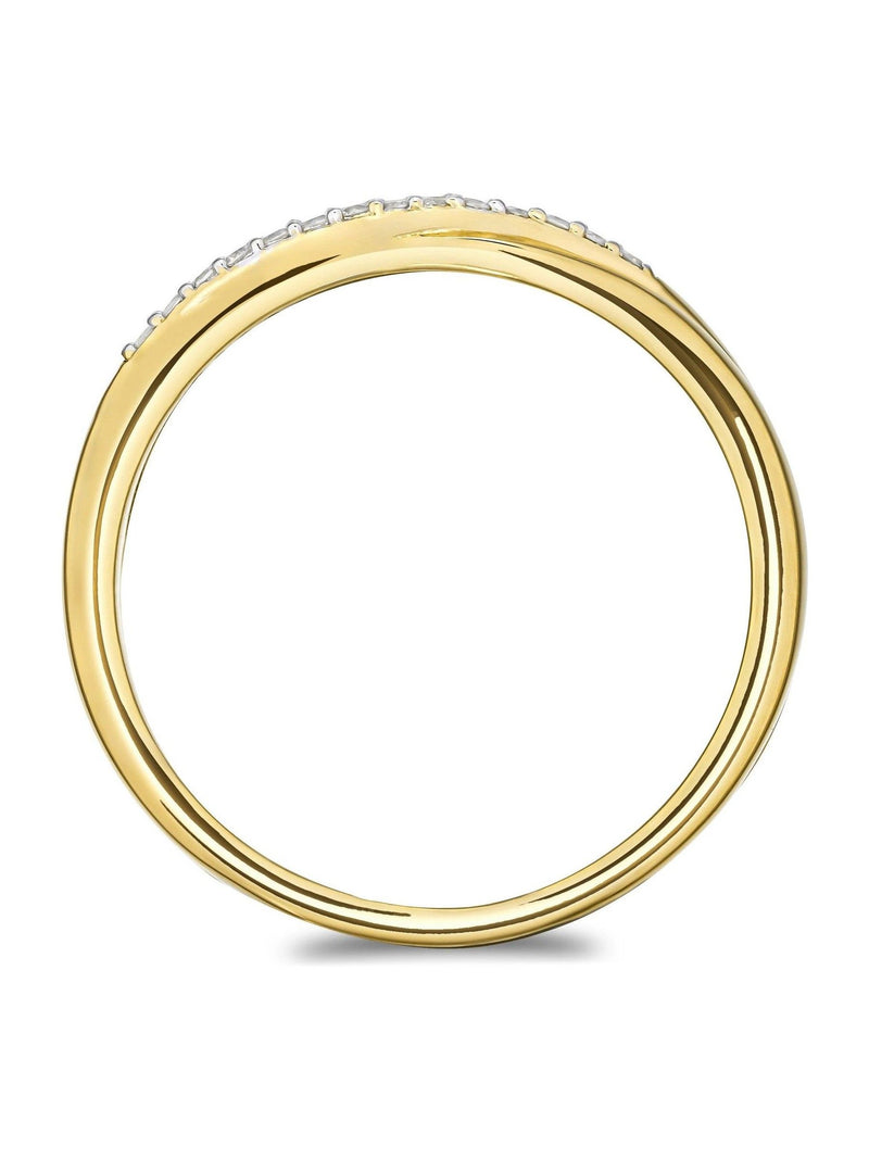 The Diamond Store lab diamond wave ring 18K gold vermeil (British brand)