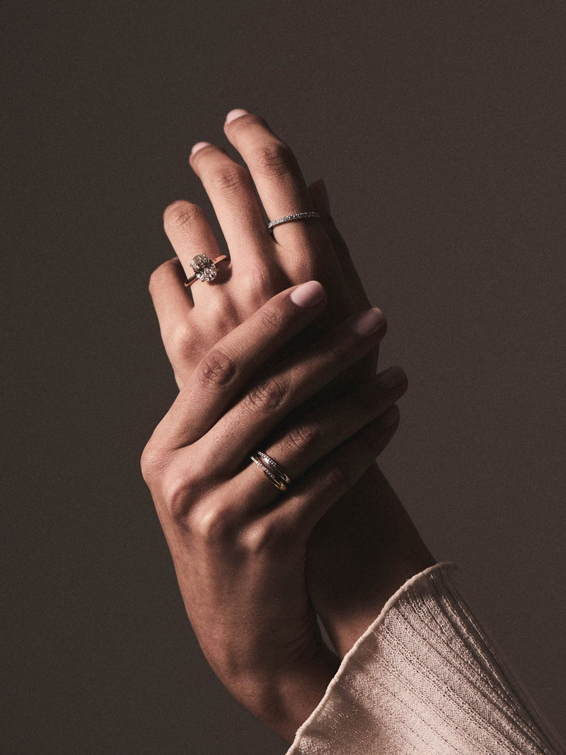 The Diamond Store lab diamond wave ring 18K gold vermeil (British brand)