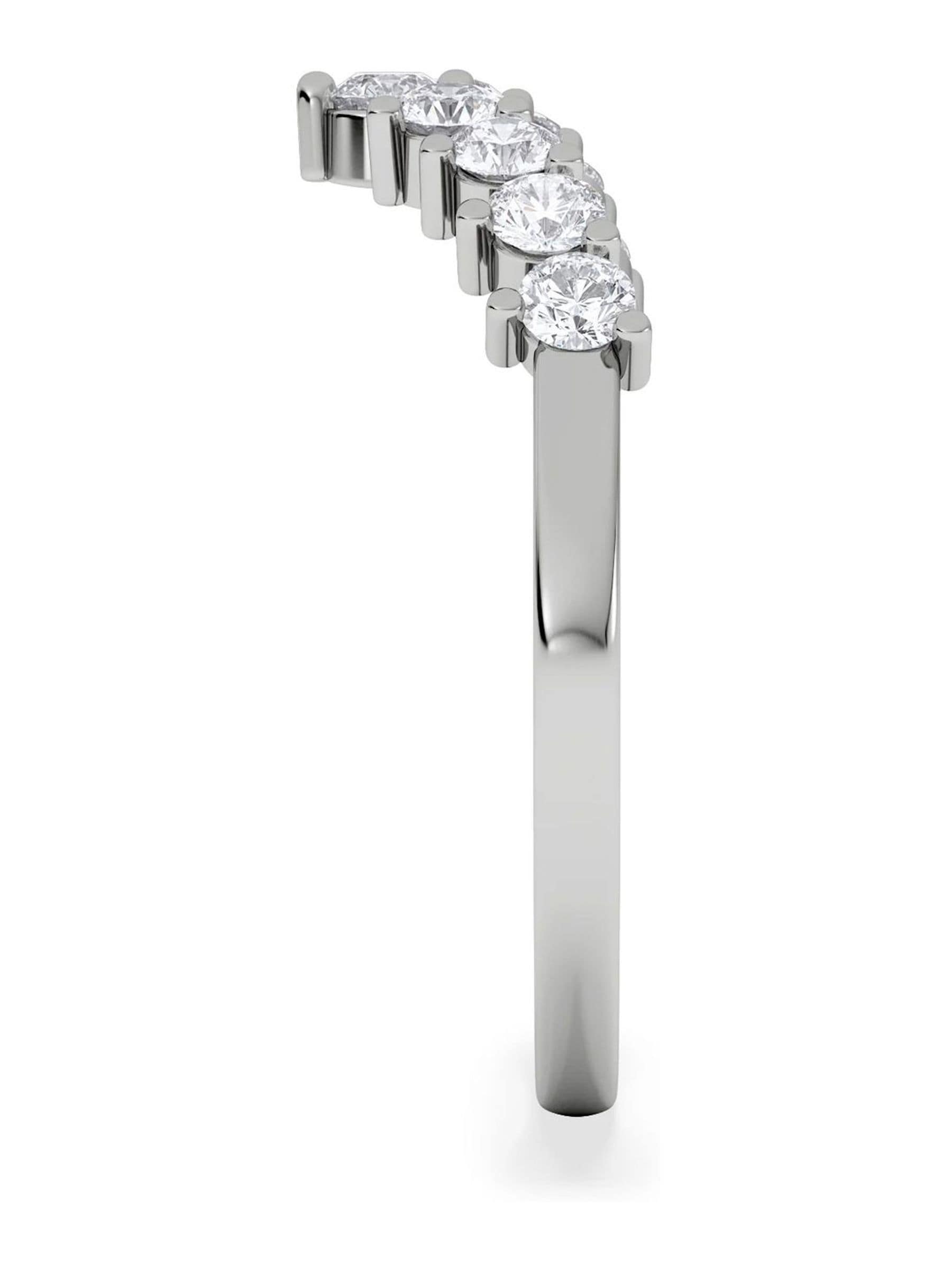 The Diamond Store 0.50ct lab diamond wishbone ring 9K white gold (British brand)