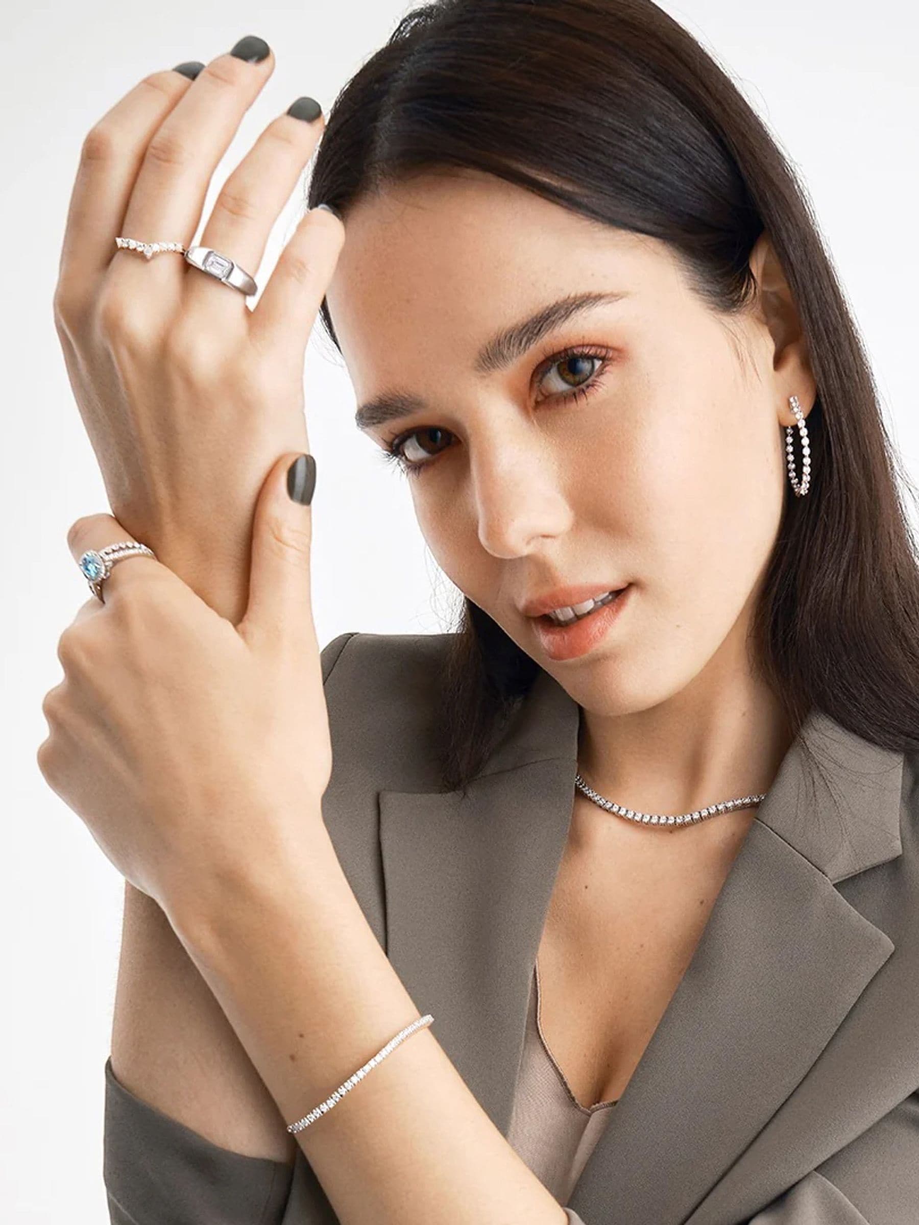 The Diamond Store 0.50ct lab diamond wishbone ring 9K white gold (British brand)