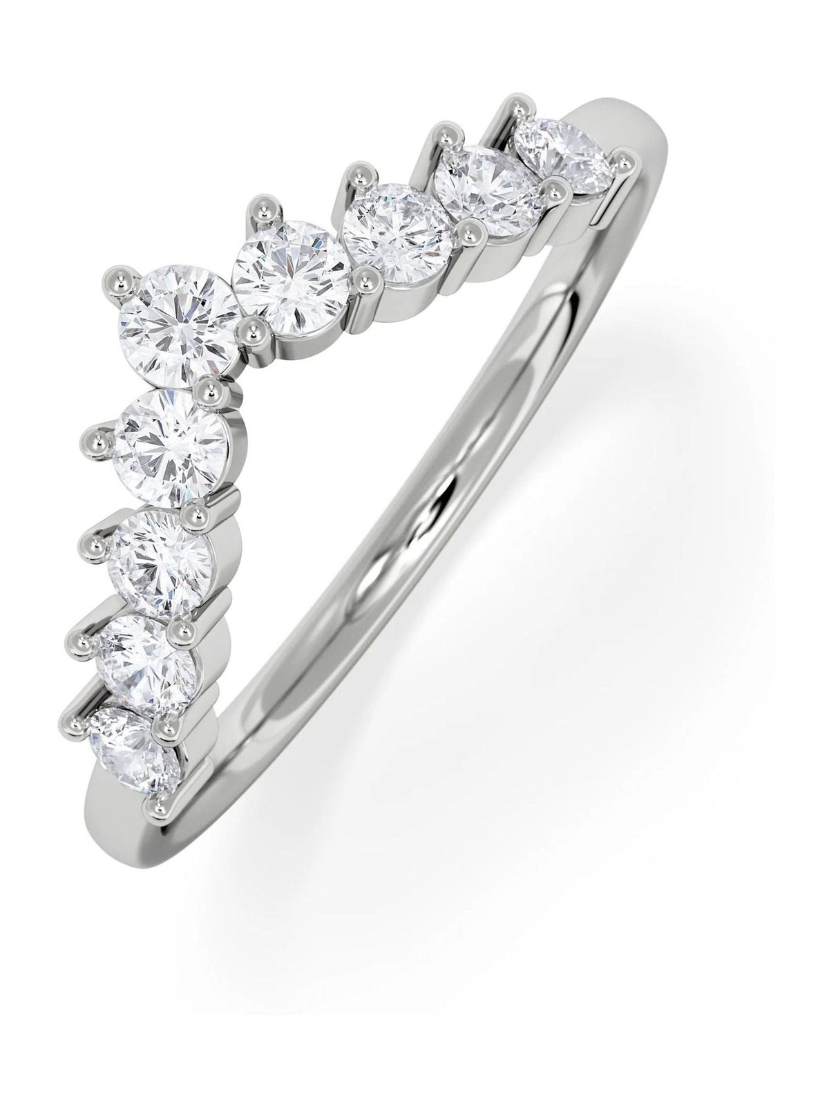 The Diamond Store 0.50ct lab diamond wishbone ring 9K white gold (British brand)