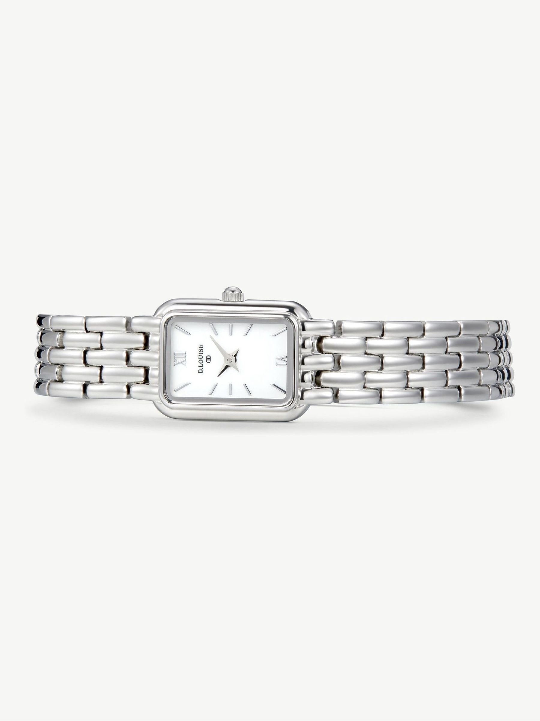 D.LOUISE silver tone classic stainless linked watch - British product