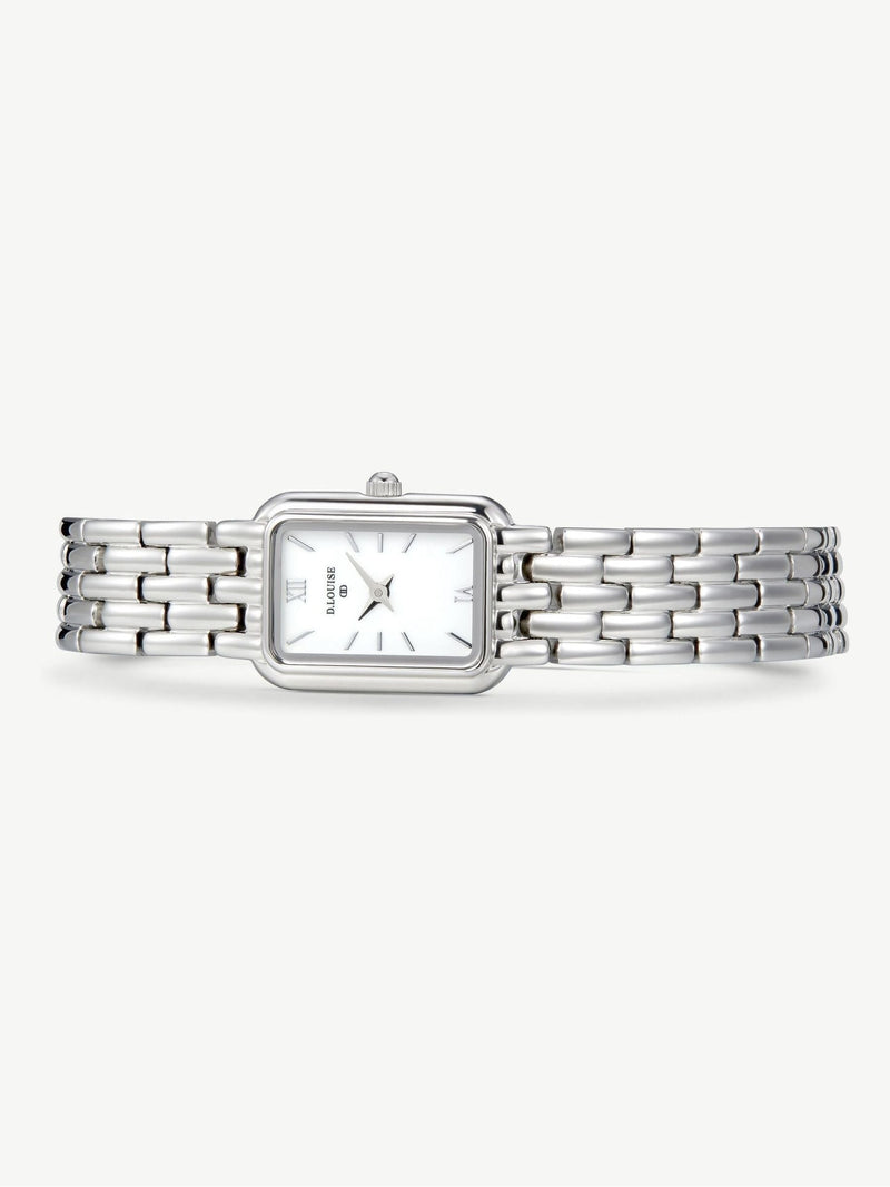 D.LOUISE silver tone classic stainless linked watch - British product