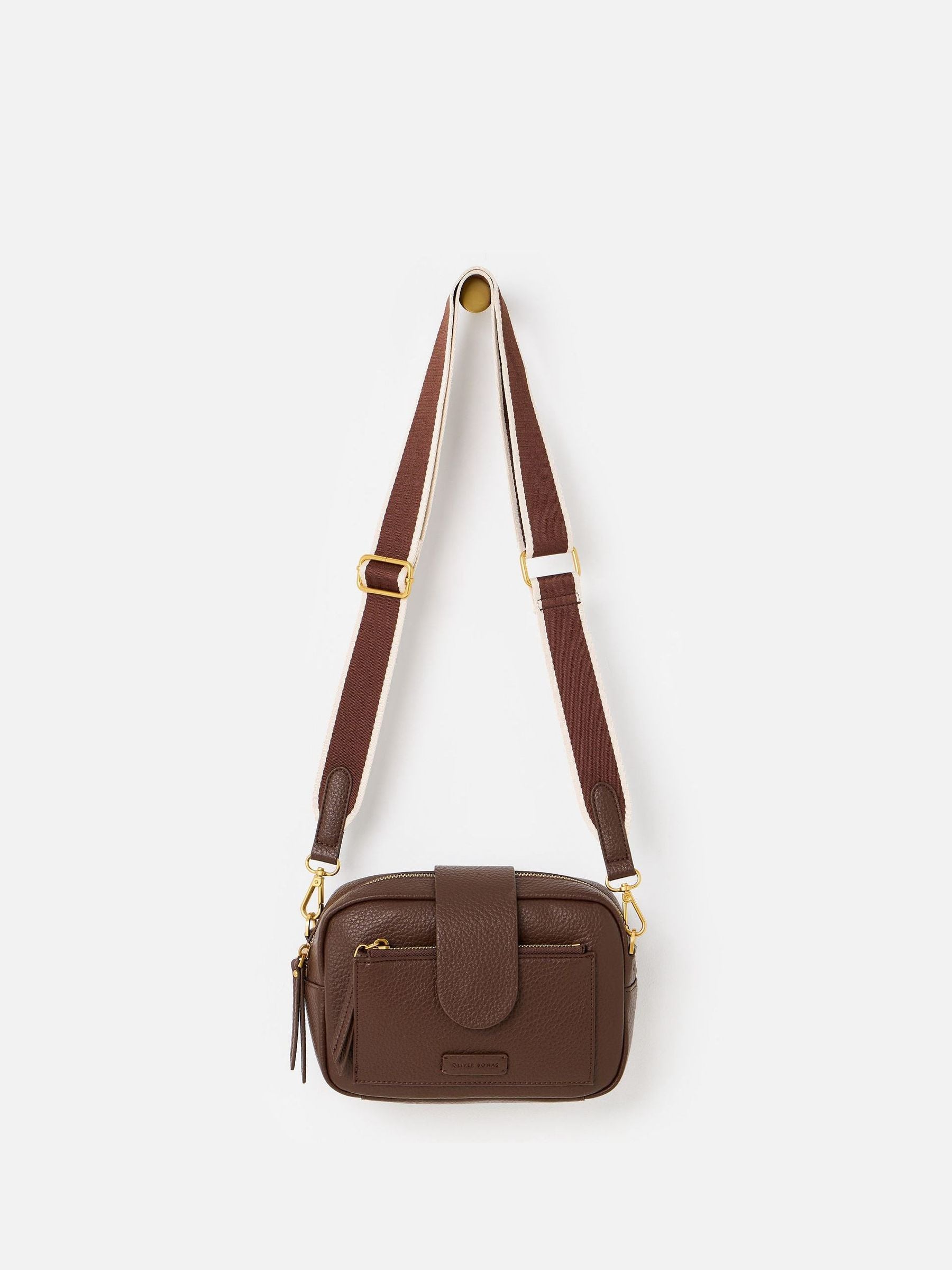 Oliver Bonas Charlee chocolate brown crossbody bag - British product