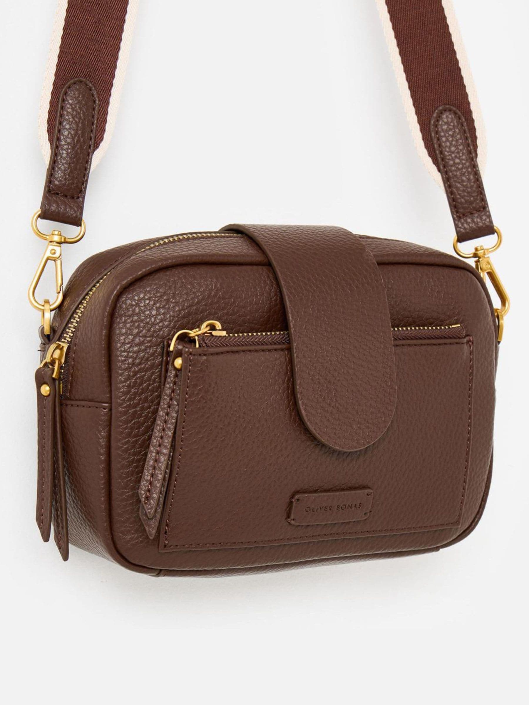 Oliver Bonas Charlee chocolate brown crossbody bag - British product