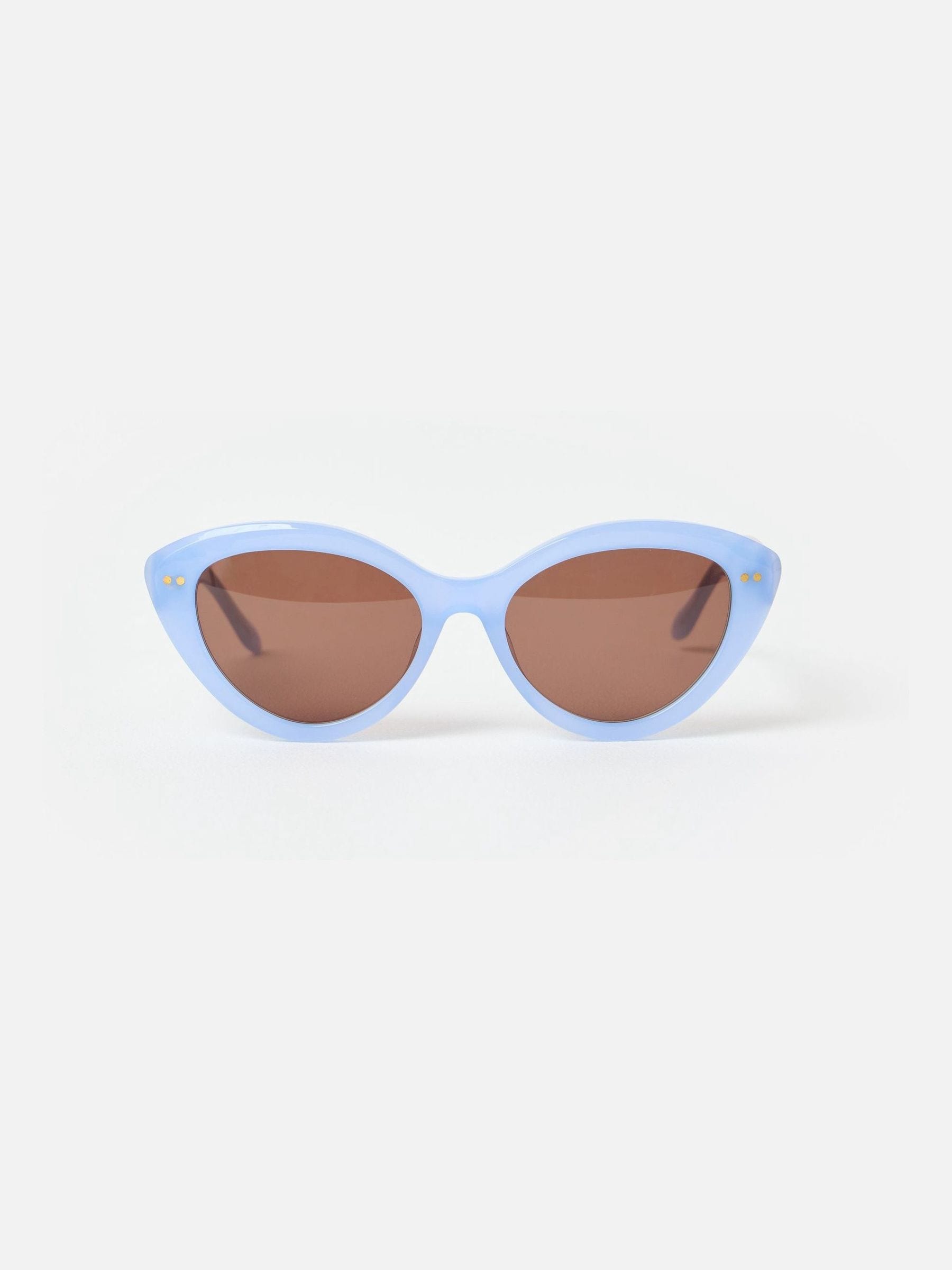 Oliver Bonas powder blue cat eye animal print sunglasses, UK version