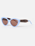 Oliver Bonas powder blue cat eye animal print sunglasses, UK version