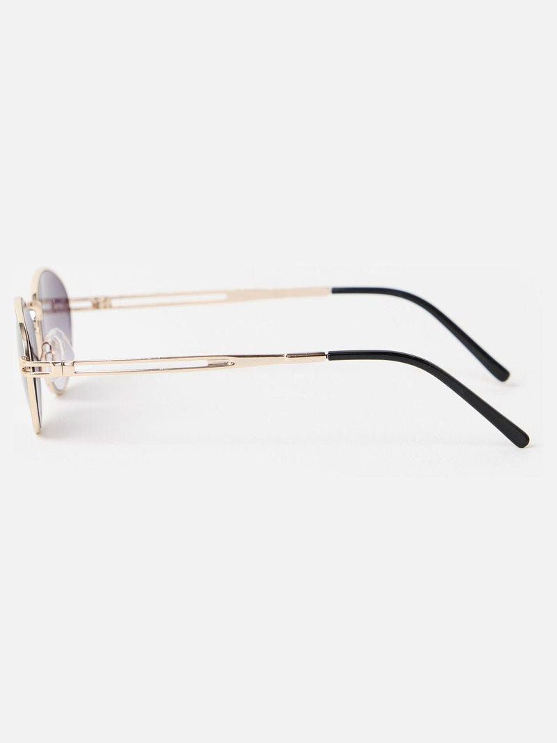 Oliver Bonas oval sunglasses green inlay gold tone metal - British product