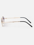 Oliver Bonas oval sunglasses green inlay gold tone metal - British product