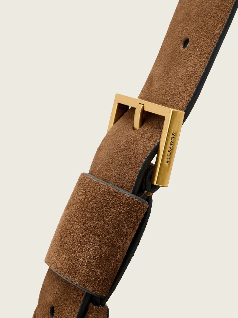 AllSaints Jean Rey suede shoulder bag brown (British brand)