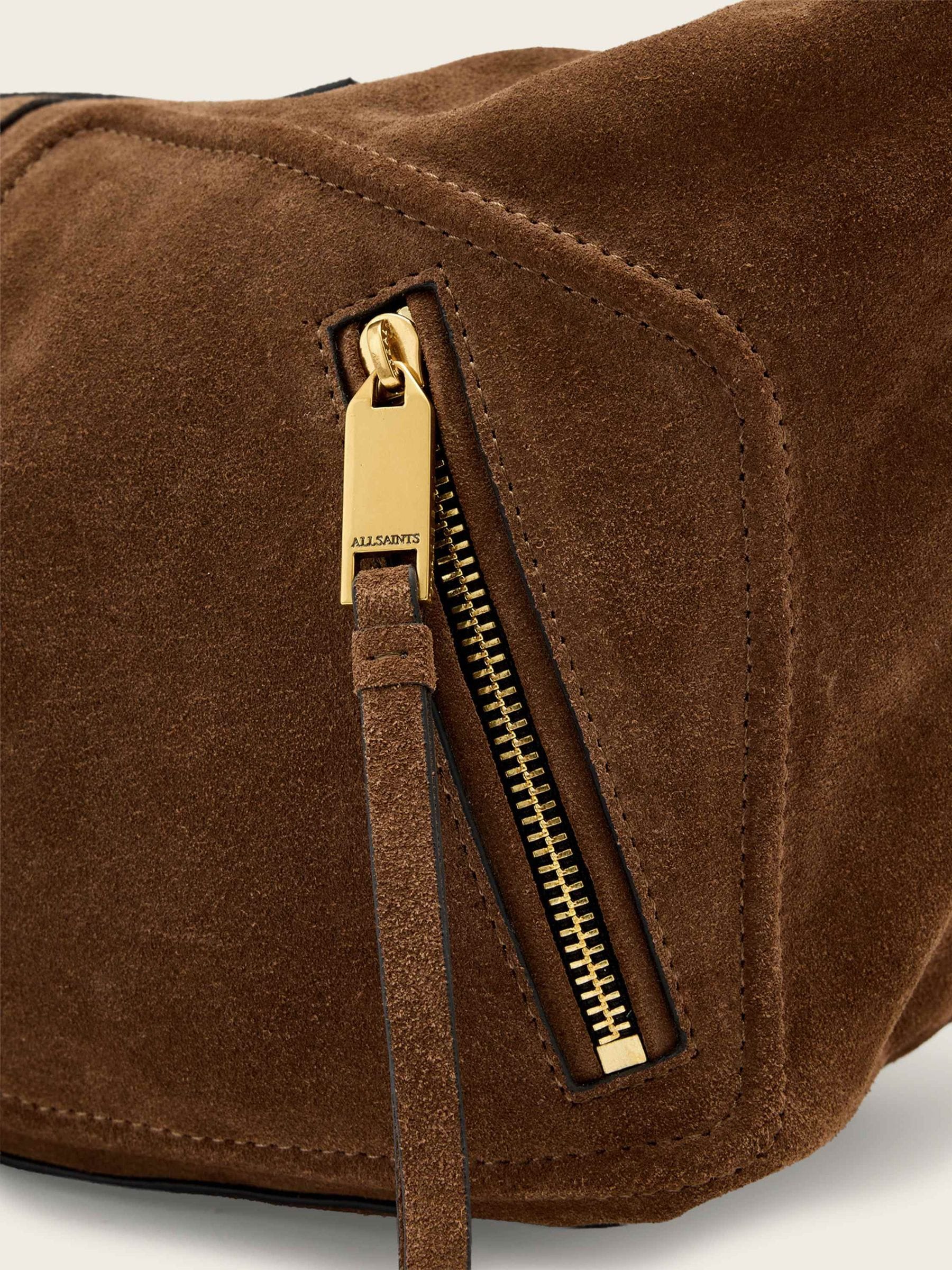 AllSaints Jean Rey suede shoulder bag brown (British brand)