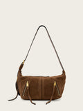 AllSaints Jean Rey suede shoulder bag brown (British brand)