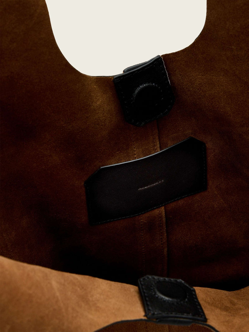 AllSaints brown Ara suede tote bag, UK version