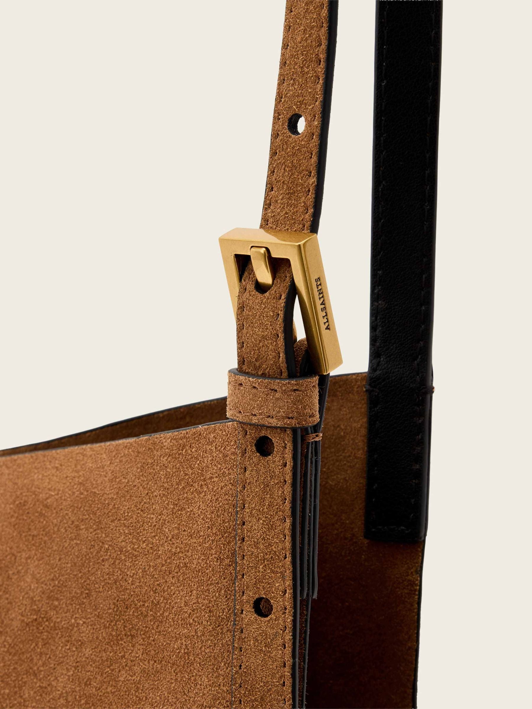 AllSaints brown Ara suede tote bag, UK version