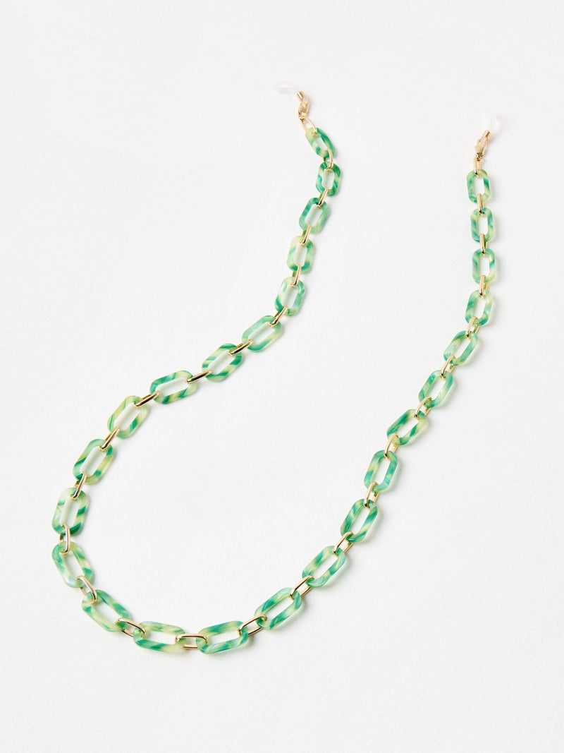 Oliver Bonas green shimmer resin glasses chain - British product