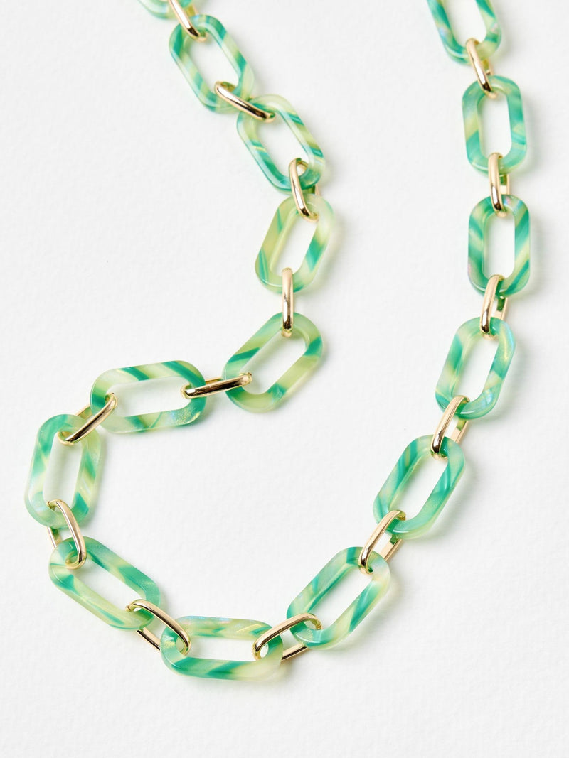 Oliver Bonas green shimmer resin glasses chain - British product