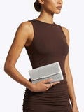 Carvela Anna clutch bag with silver crystal embellishment - British product