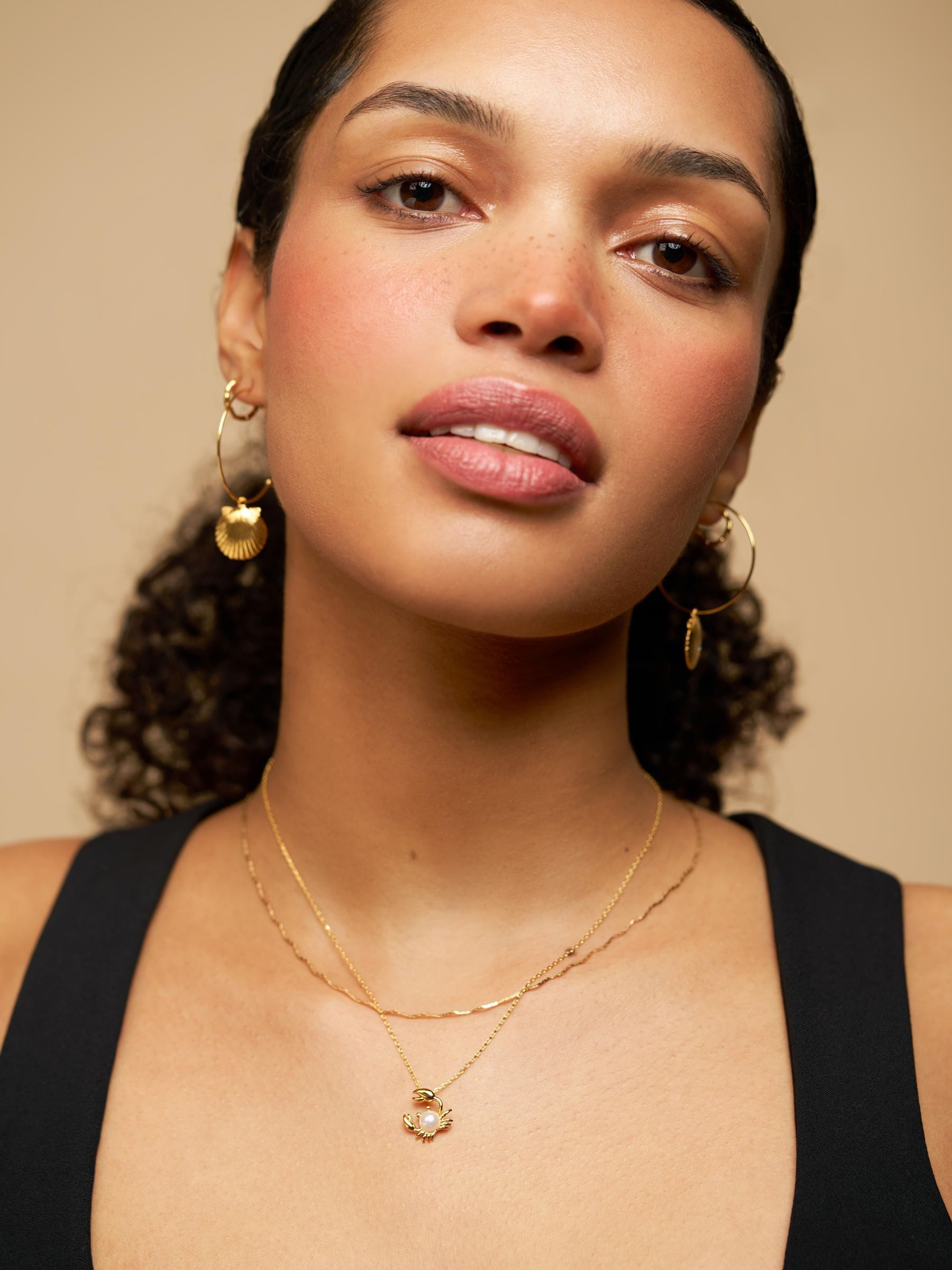 Orelia London pavé shell hoop earrings, imported from the UK
