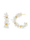 Orelia London gold tone hoop earrings with coral bead details (British brand)