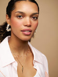 Orelia London gold tone hoop earrings with coral bead details (British brand)