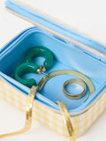 Oliver Bonas yellow gingham travel jewellery box (British brand)
