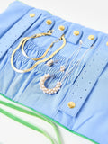 Oliver Bonas blue gingham jewellery box 20x30cm (British brand)