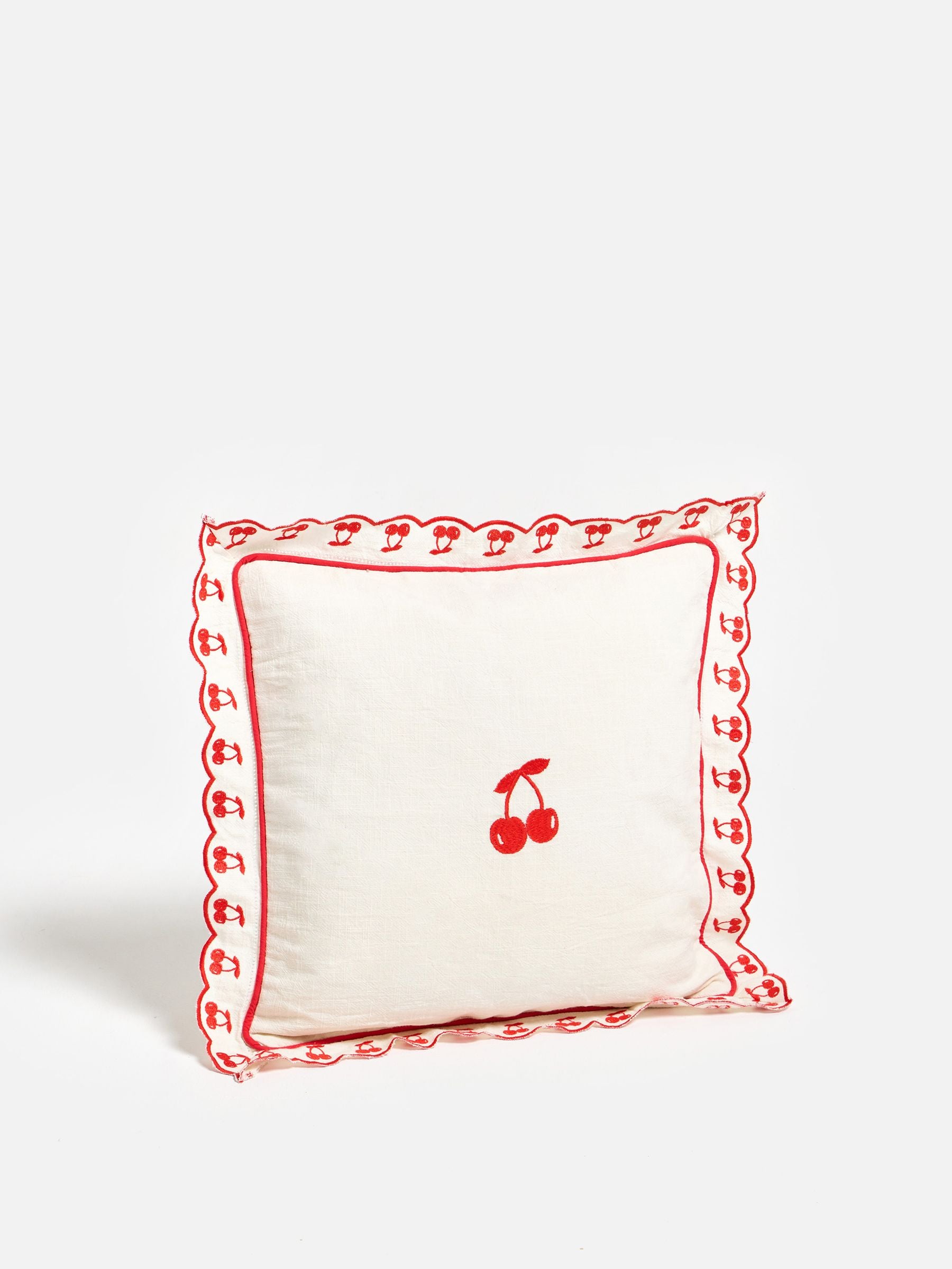 Oliver Bonas cushion cover cream red cherry 45cm, UK version
