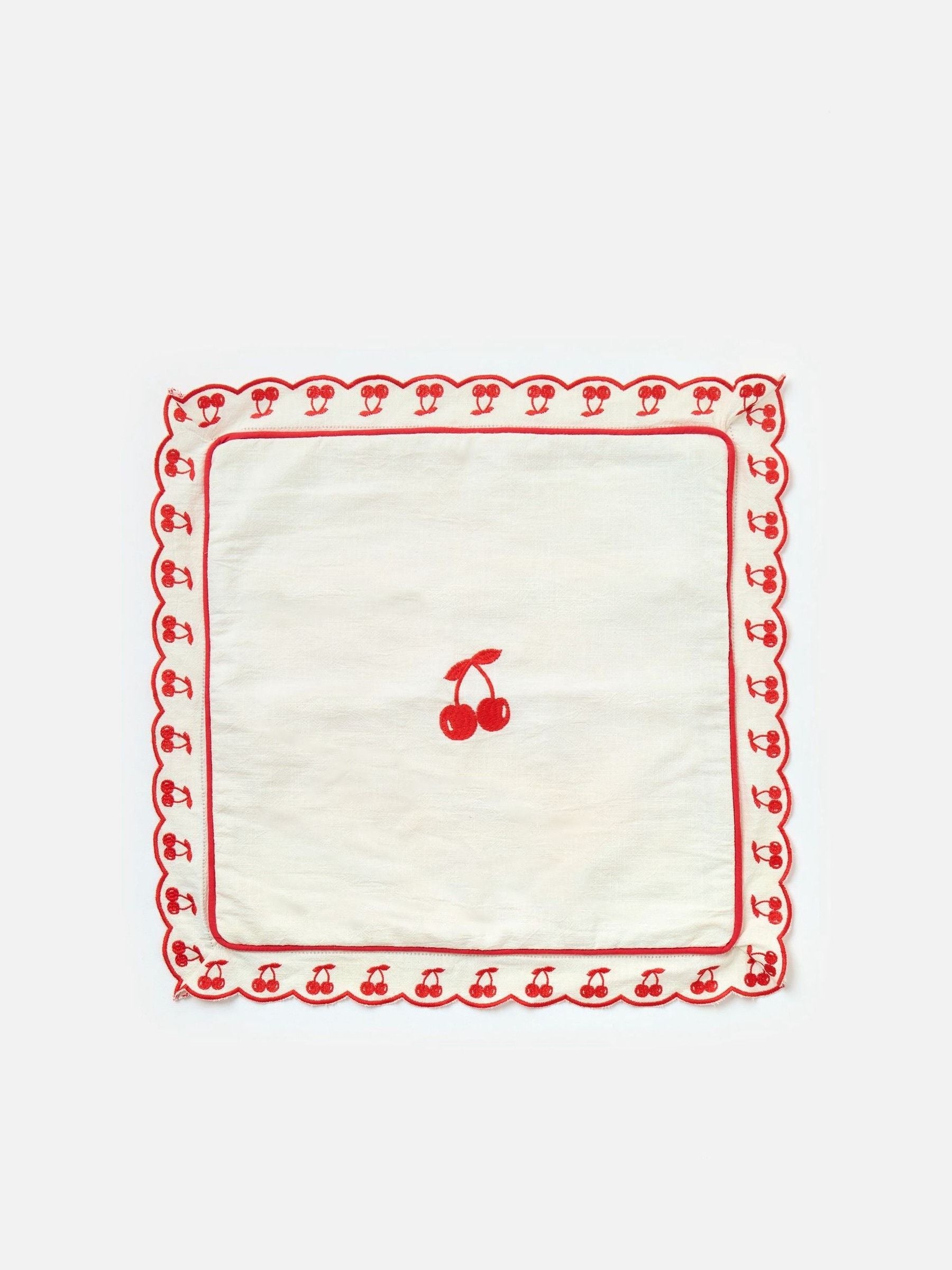 Oliver Bonas cushion cover cream red cherry 45cm, UK version