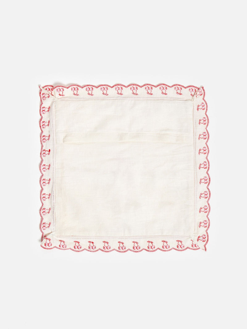 Oliver Bonas cushion cover cream red cherry 45cm, UK version