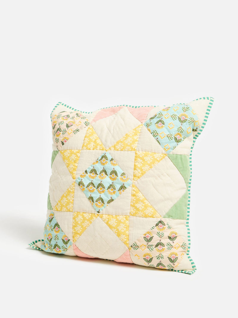 Oliver Bonas cushion cover patchwork velvet 60cm, imported from the UK