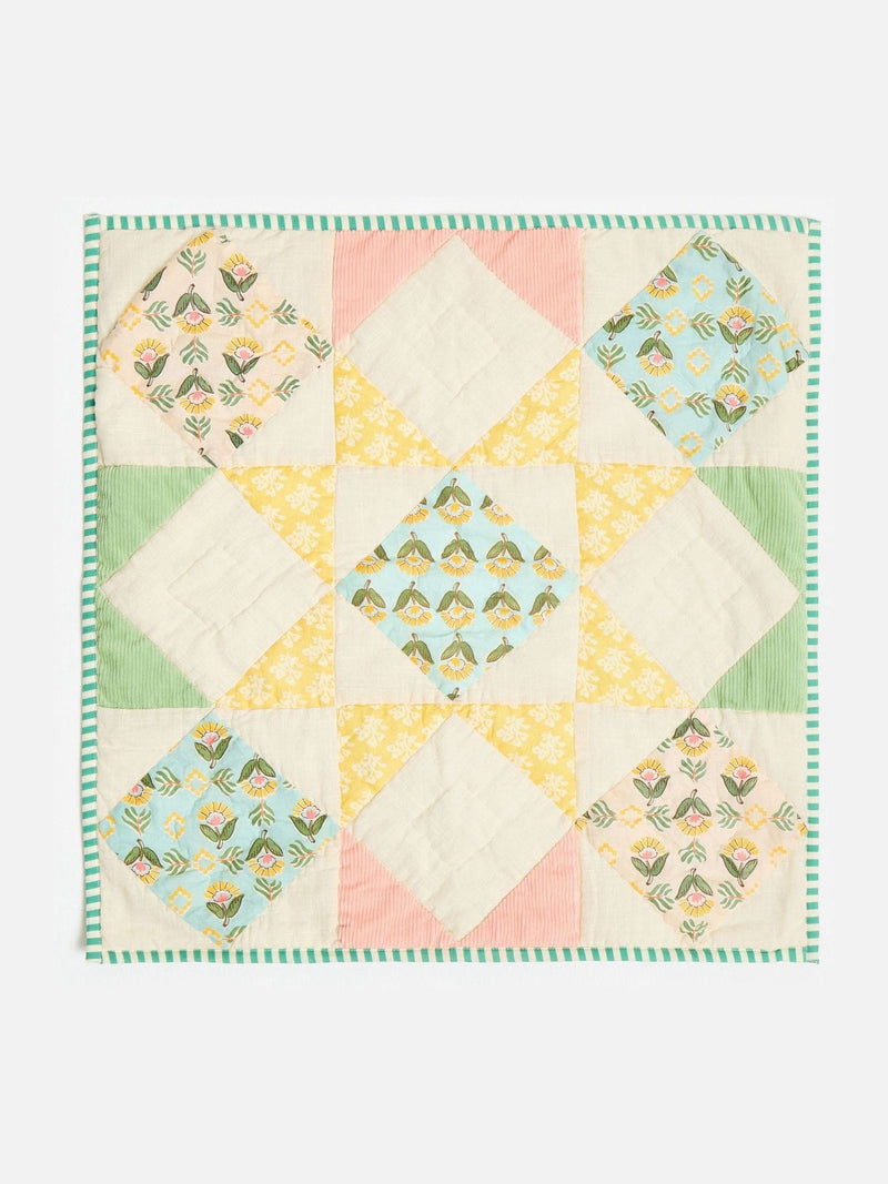 Oliver Bonas cushion cover patchwork velvet 60cm, imported from the UK