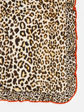 Oliver Bonas leopard print cushion cover 45x45cm with red frill (British brand)