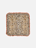 Oliver Bonas leopard print cushion cover 45x45cm with red frill (British brand)