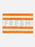 Oliver Bonas striped bath mat orange cream 50x80cm, UK version