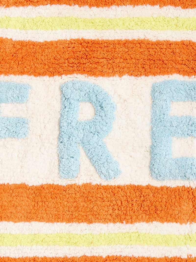 Oliver Bonas striped bath mat orange cream 50x80cm, UK version