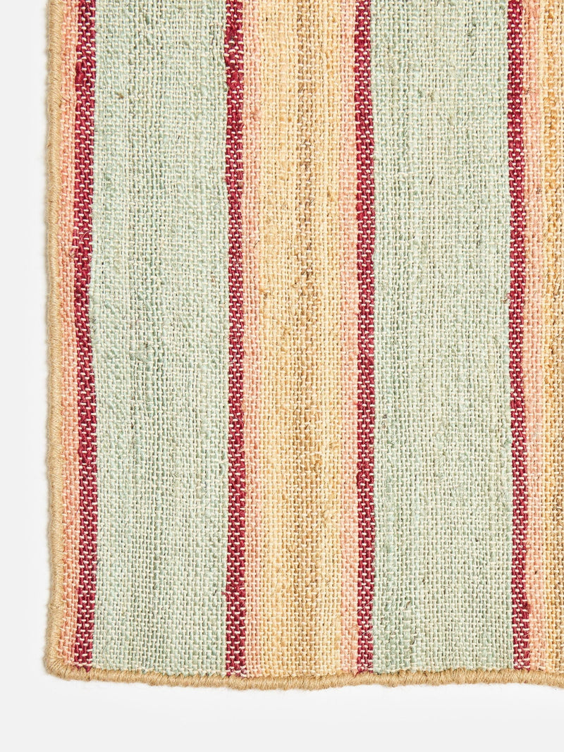 Oliver Bonas blue caló striped jute rug 140x200cm - British product