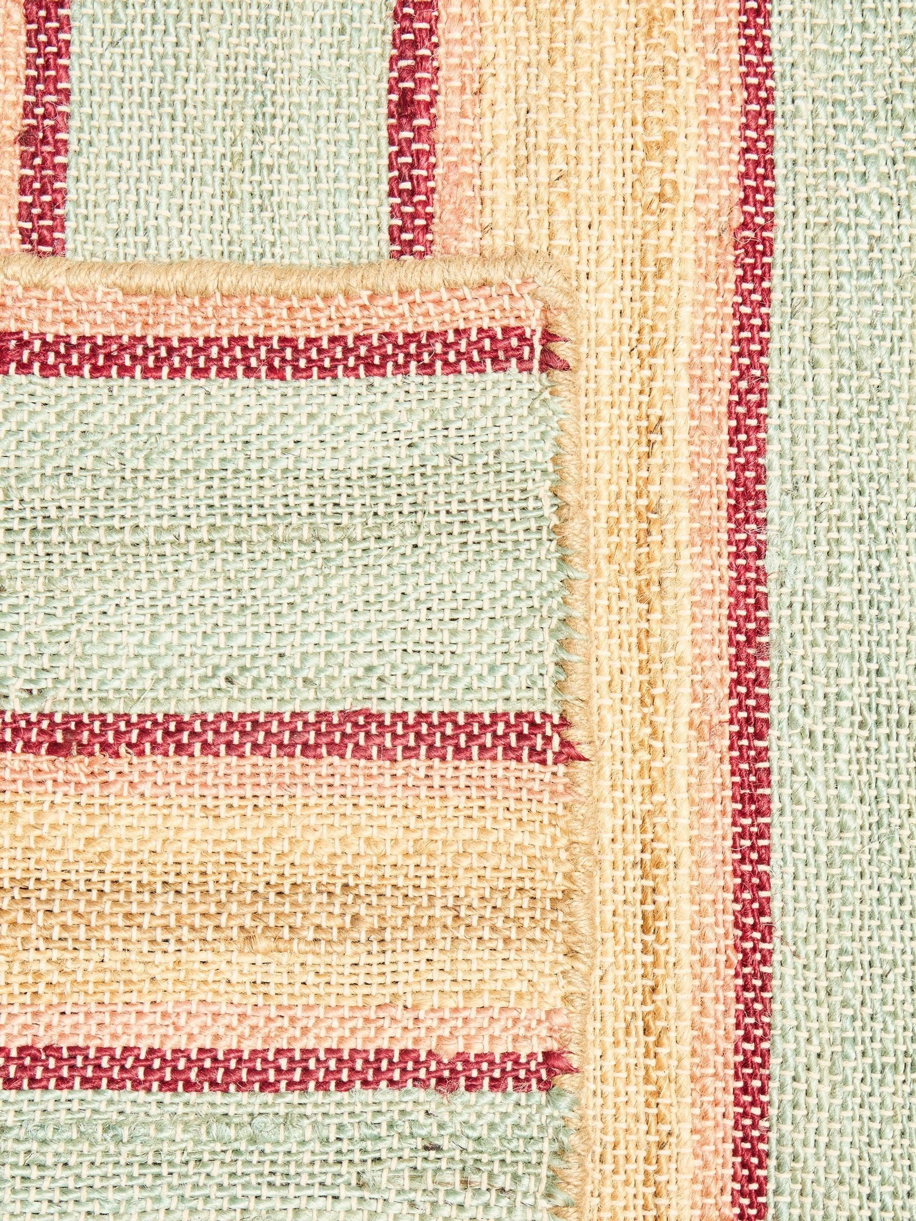 Oliver Bonas blue caló striped jute rug 140x200cm - British product