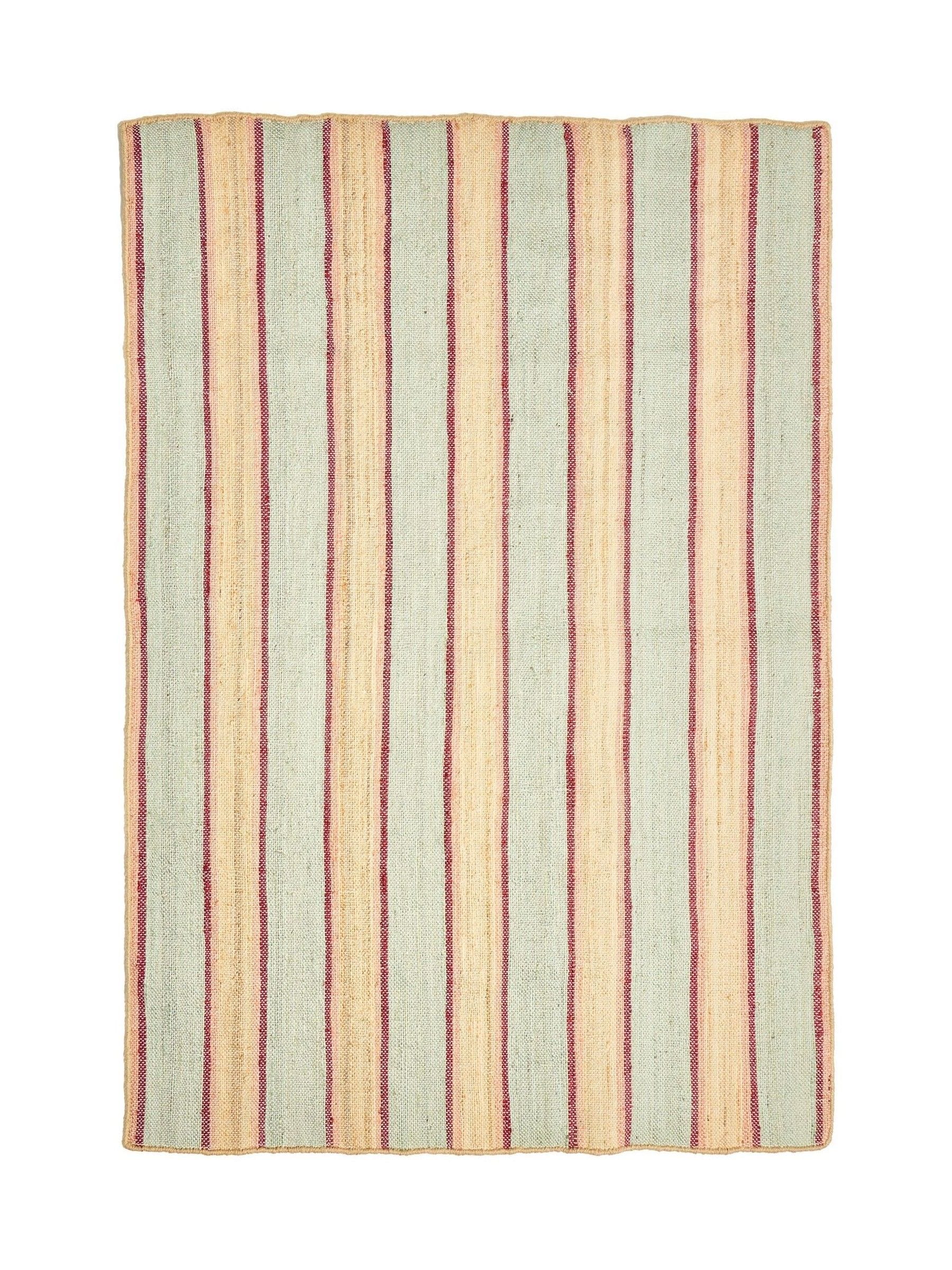 Oliver Bonas blue caló striped jute rug 140x200cm - British product
