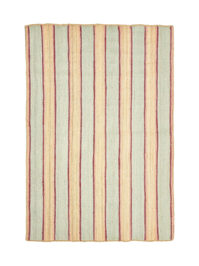 Oliver Bonas blue caló striped jute rug 140x200cm - British product