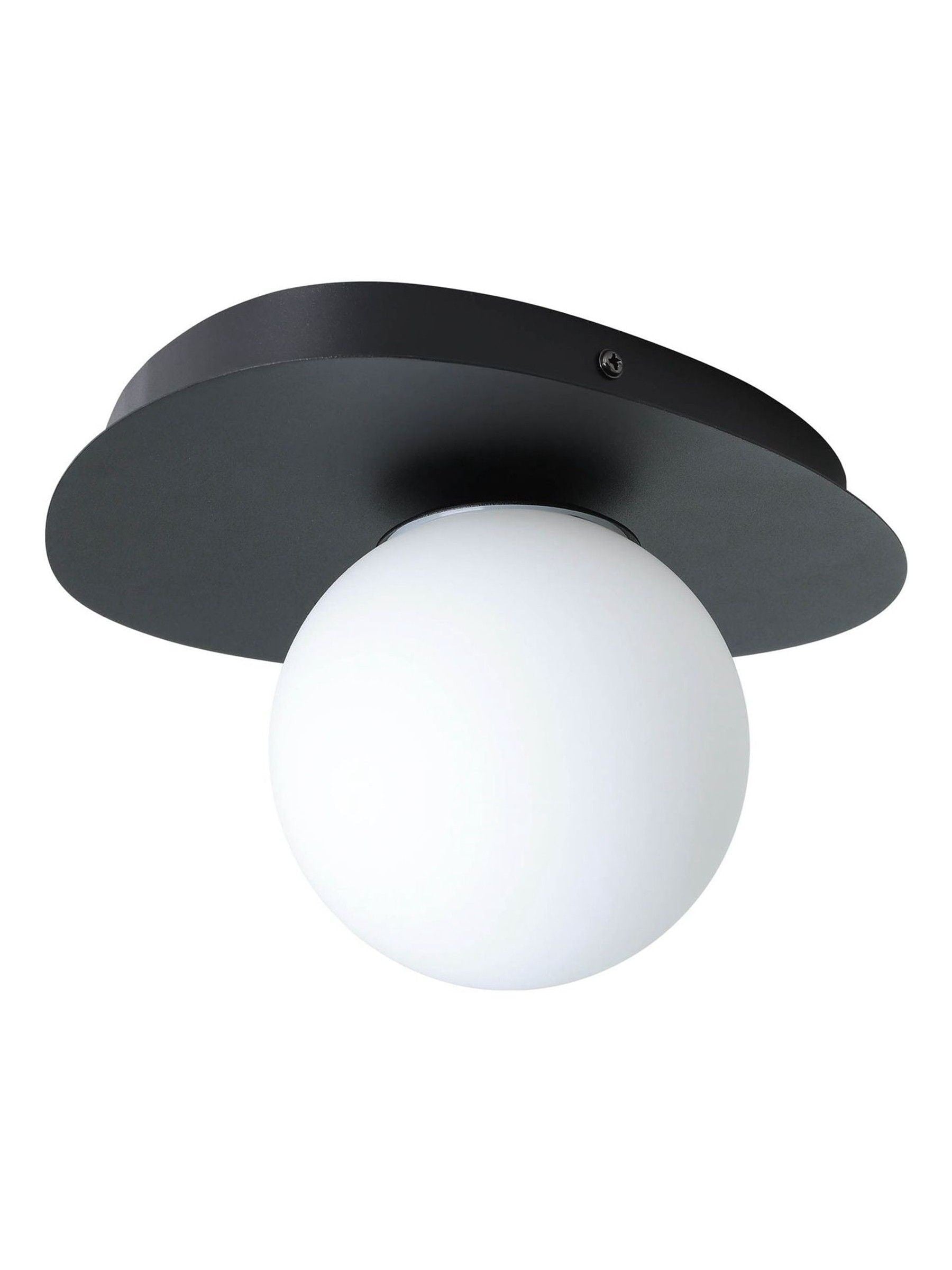 Eglo Castrovido matte black bathroom wall light with clear glass - British product