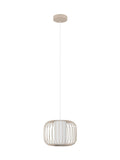 Eglo Sandy Terrarosa pendant light with steel wireframe, imported from the UK