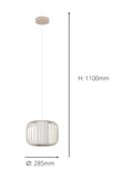 Eglo Sandy Terrarosa pendant light with steel wireframe, imported from the UK