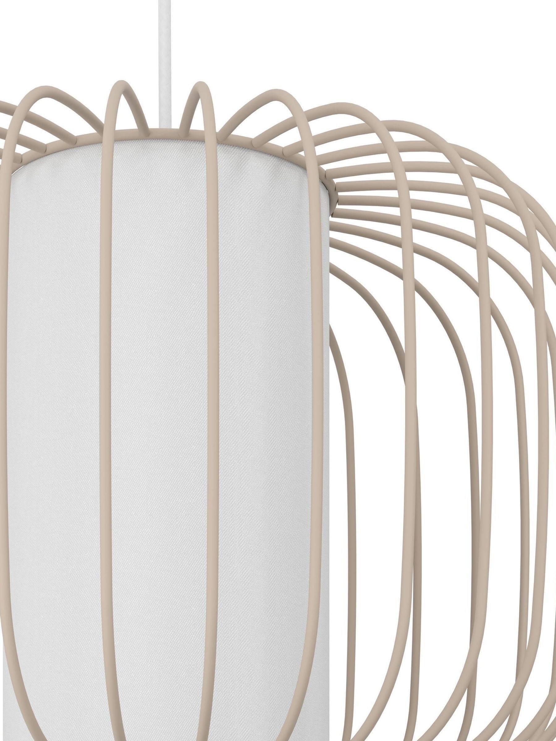 Eglo Sandy Terrarosa pendant light with steel wireframe, imported from the UK