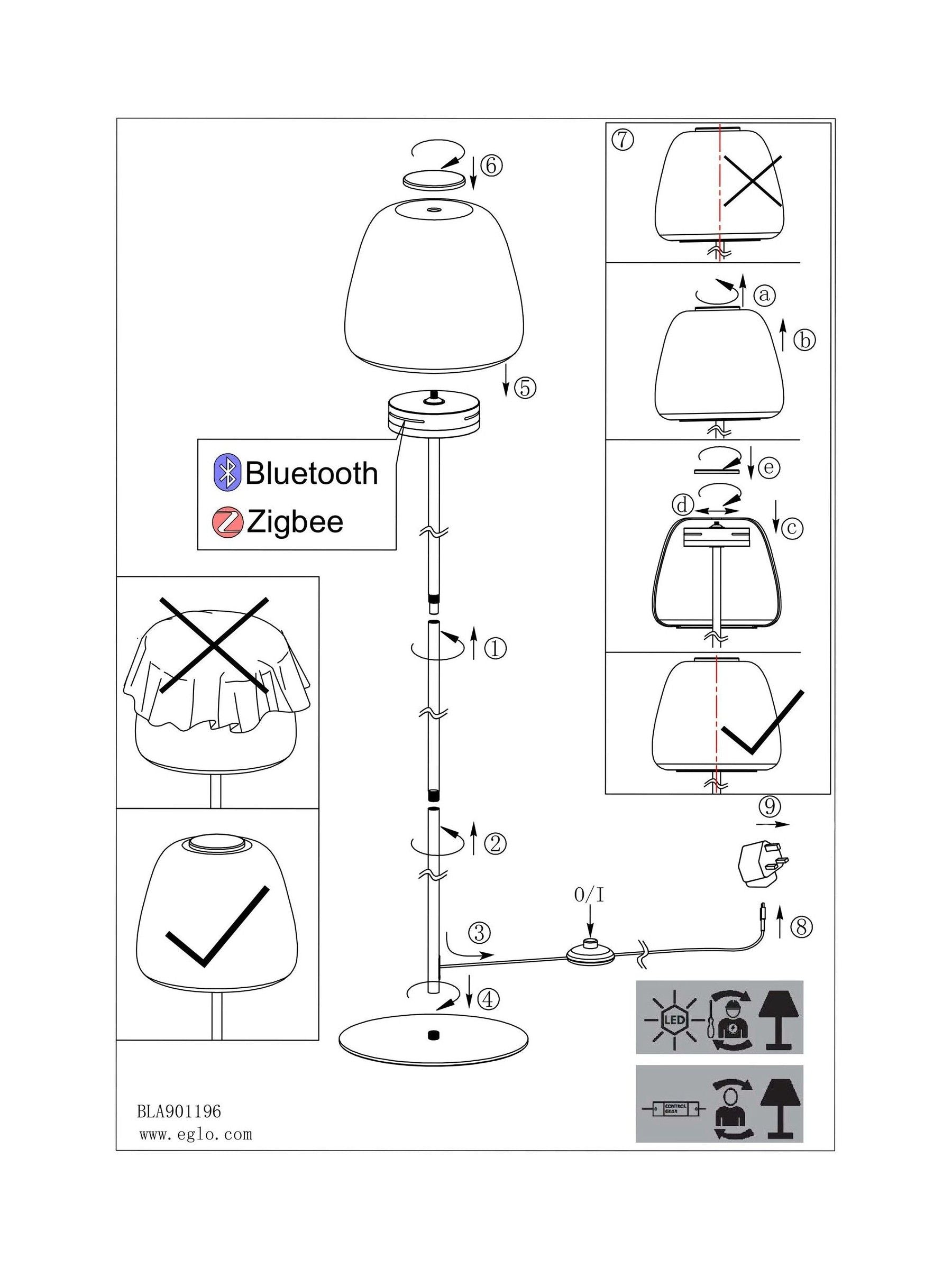 Eglo Alfero-Z smart floor lamp 139.5cm, imported from the UK