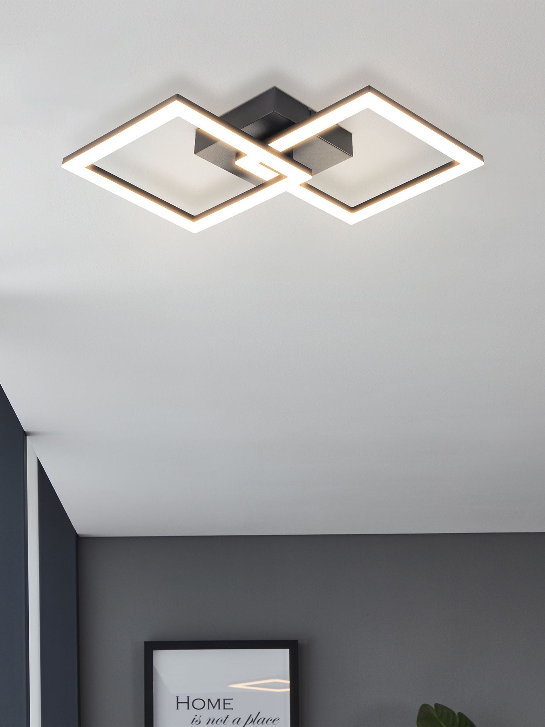 Eglo Black Palmaves-E LED ceiling light 4000K - British product