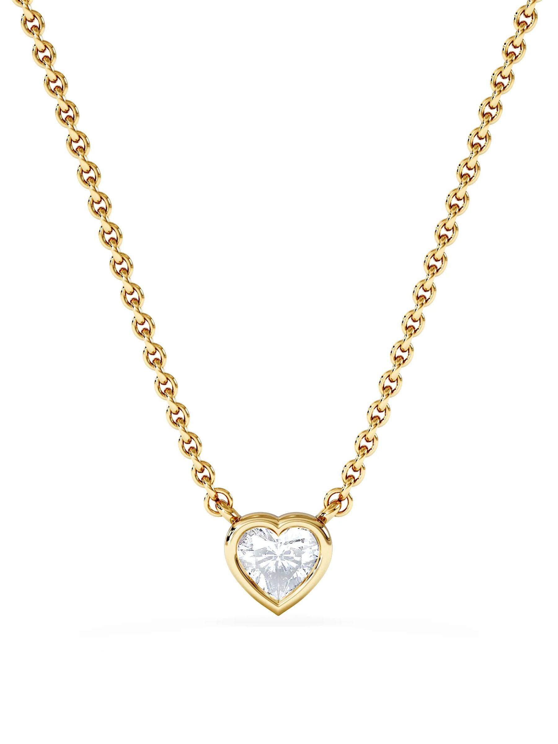 The Diamond Store 0.25ct heart cut lab diamond necklace, UK version