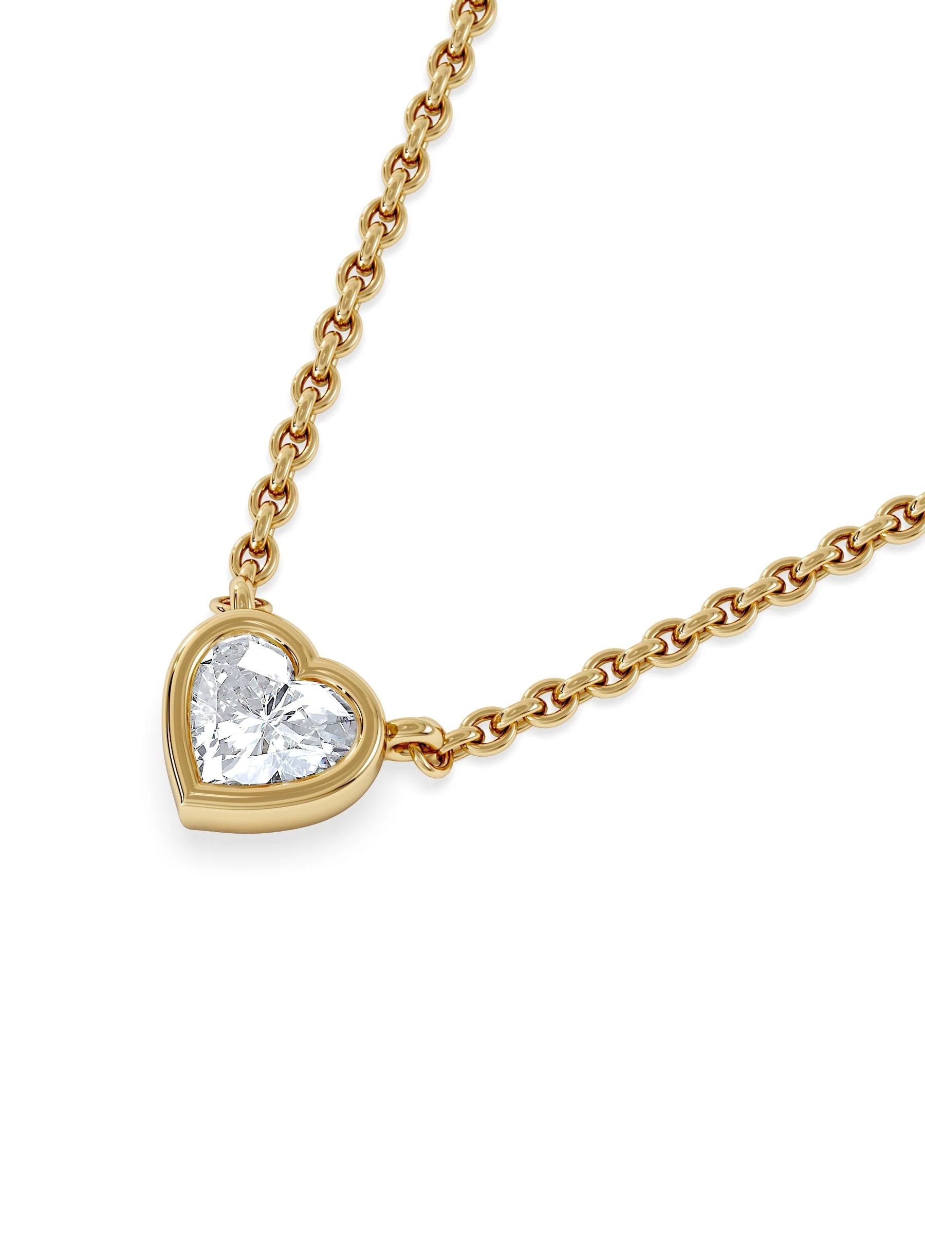 The Diamond Store 0.25ct heart cut lab diamond necklace, UK version